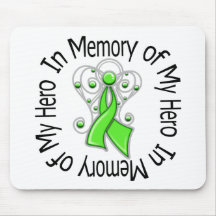In Memory of My Hero Lymphoma Angel Wings Mouse Pads