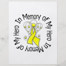 In Memory of My Hero Sarcoma Angel Wings Personalized Flyer