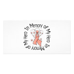 In Memory of My Hero Uterine Cancer Angel Wings Photo Card Template