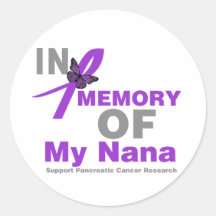 In Memory of My Nana Pancreatic Cancer Sticker