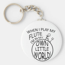 In My Own Little World Flute Keychain