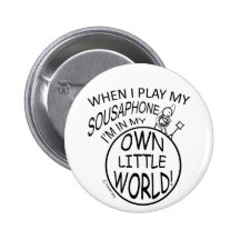 In My Own Little World Sousaphone Pinback Buttons