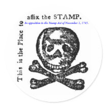 In opposition to the Stamp Act of 1765. Round Sticker