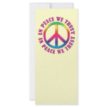 In Peace We Trust rack cards