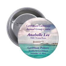 In Port Cruise Name Badge Pinback Buttons