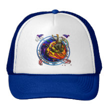 In step with time with bugs and birds trucker hats