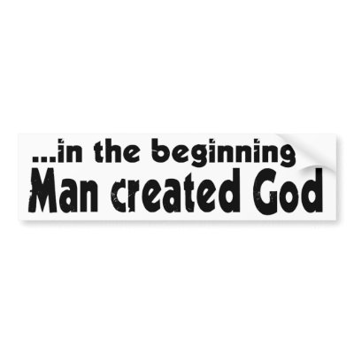 In the Beginning atheist Bumper Sticker by BoogieMonst
