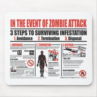 In The Event of Zombie Attack MOUSE PAD