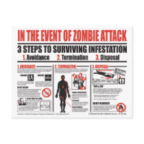 In The Event of Zombie Attack POST CARD