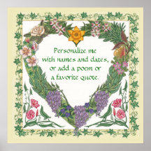 In the Garden ~ Love Wreath Poster