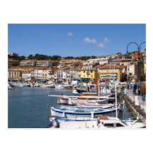 In the harbour in Cassis village. Fishing and Postcard