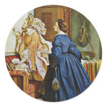 In The House Of The Artist By Schwind Moritz Von Round Stickers
