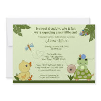 In The Pond Baby Shower Invitation duck frog