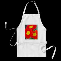 In your face red aprons