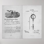 Incandescent Light Bulb by Thomas Edison Patent posters