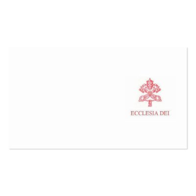Incardinatio de Ecclesia Dei Business Card by EcclesiaDei