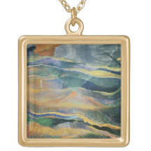 Incidents of Colours and Plains (tempera and penci Custom Necklace