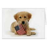 Independence Day Golden Retriever Puppy Greeting Card