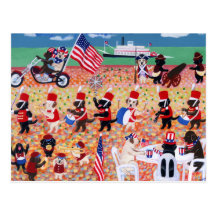 Independence Day Labradors Post Cards
