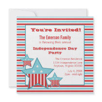 Independence Day Striped Stars Invite