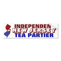 Independent New Jersey Tea Partier Bumper Stickers