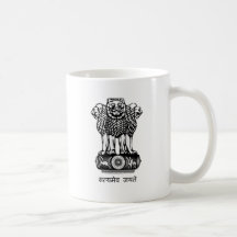 INDIA COAT OF ARMS - NATIONAL INDIA SYMBOL COFFEE MUGS