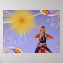 India Dancer with Sun (paint effect) Posters