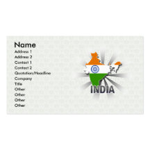 India Flag Map 2.0 Business Card Template