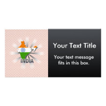 India Flag Map 2.0 Customized Photo Card