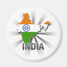India Flag Map 2.0 Magnets