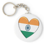 India Heart Flag keychains
