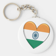 India Heart Flag Keychain