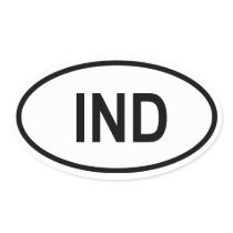 India "IND" Oval Stickers
