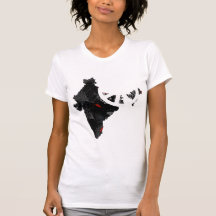 India Trendy Peace Sign with Indian map T Shirts