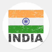 India Vintage Flag Stickers