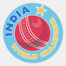 india world champions cricket ball sticker