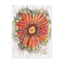 indian blanket wildflower watercolor painting post cards