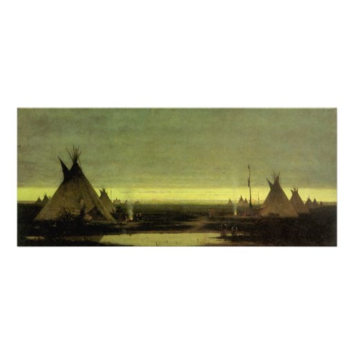 Indian Camp at Dawn by Jules Tavernier Personalized Invites