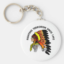 Indian Chief Fighting Terrorism Key Chain