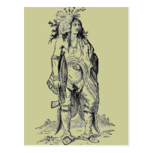 Indian Chief Poscard Post Cards