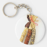Indian Colourised Corn On White Background Keychains