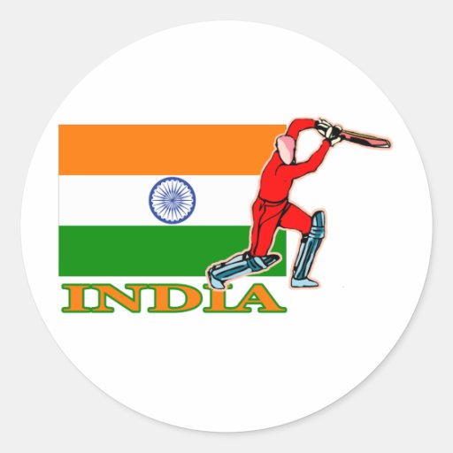 Indian Cricket Player Round Stickers Zazzle