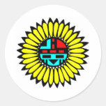 Indian Dance Shield Round Sticker