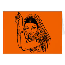 Indian Dancing Woman Greeting Card