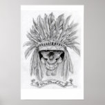 indian head skull posters