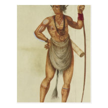 Indian in Body Paint Postcards