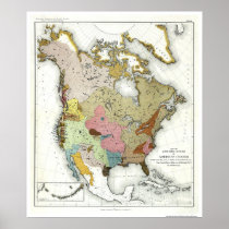 Indian Linguistics Map 1890 Posters