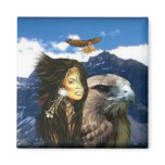 Indian Maiden Hawk Magnet