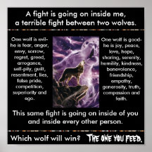 Indian Parable: Two Wolves Poster