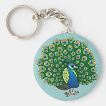 Indian Peafowl Keychain